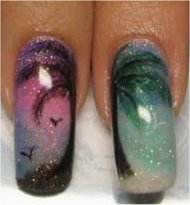 aerógrafo en uñas decoradas