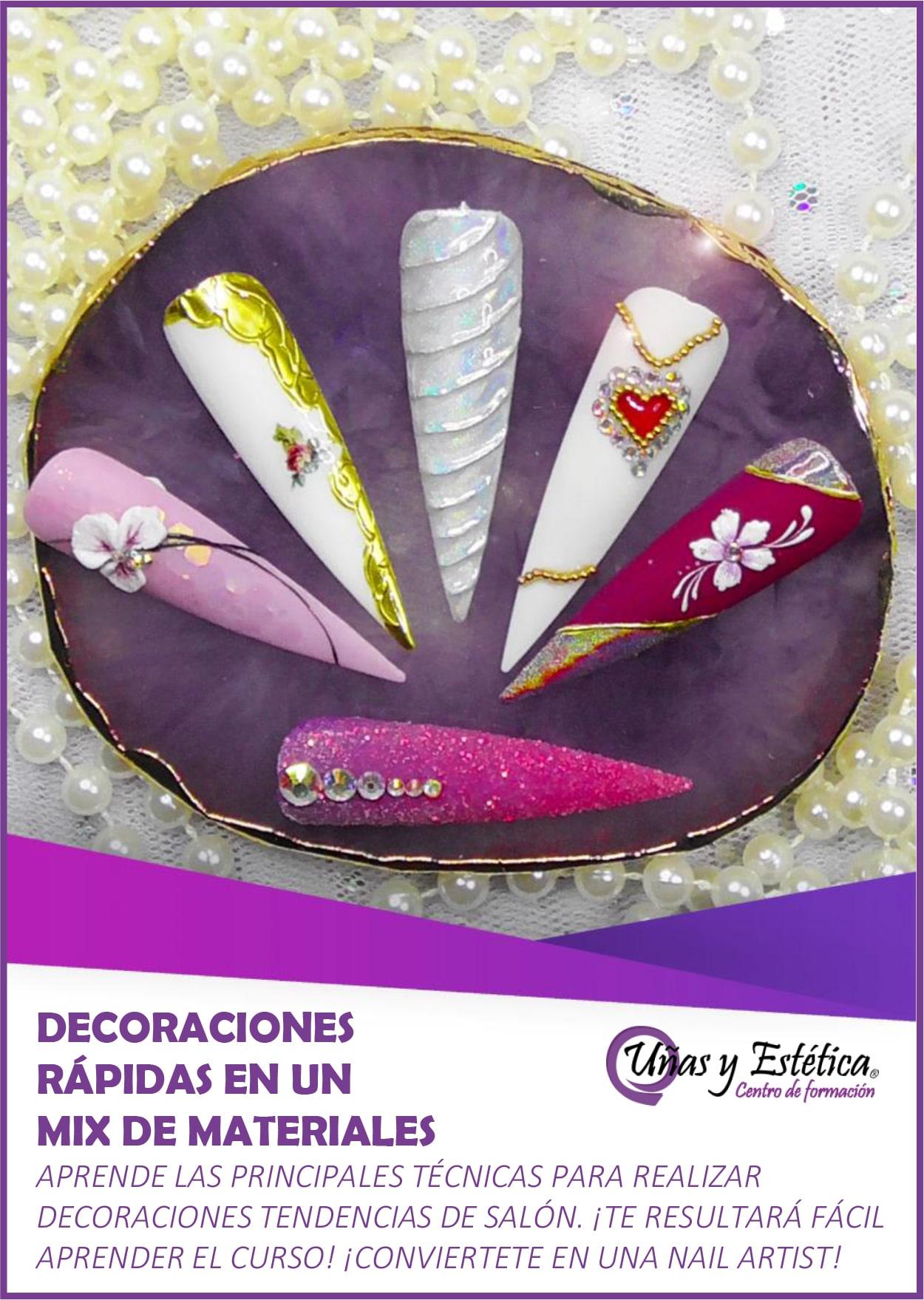 Curso de decoración de uñas - Mix materiales - Formación