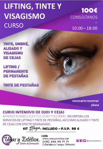 Portada curso lifting y tinte pestañas cejas