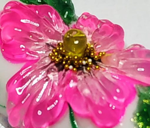 Flor de Cristal rosa zoom