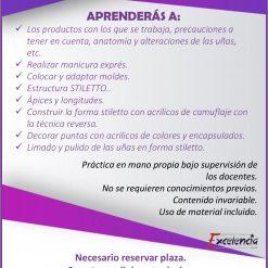 Información del curso de uñas stiletto en Academia Uñas y Estética