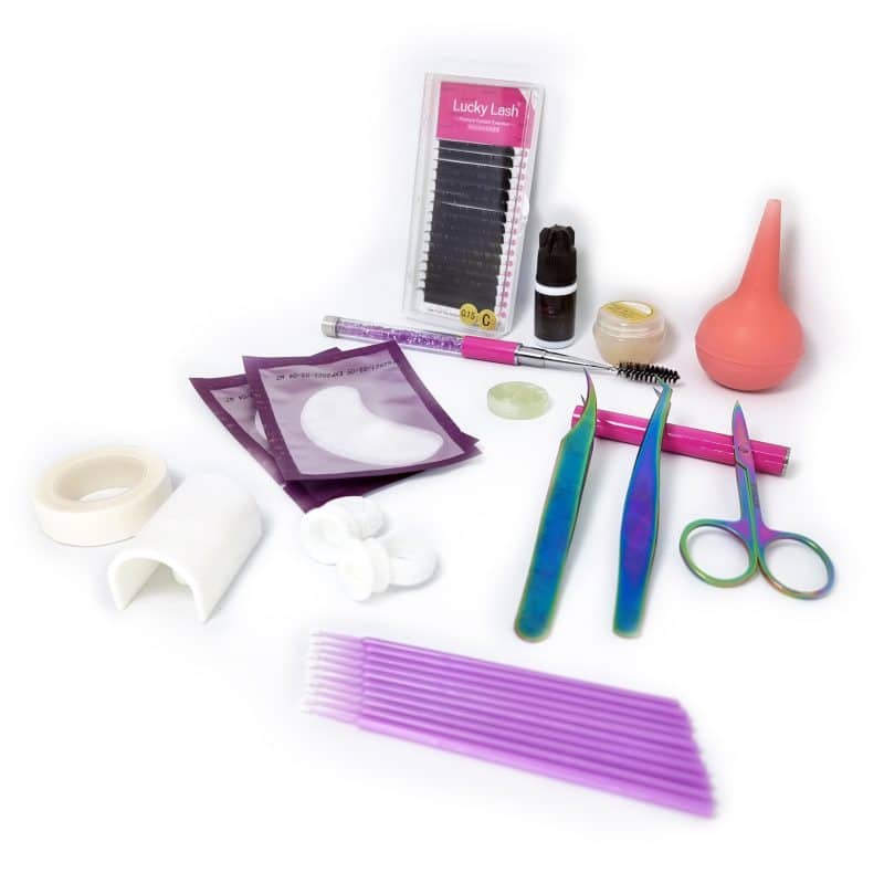 Materiales Fijos para curso de extensiones de pestañas
