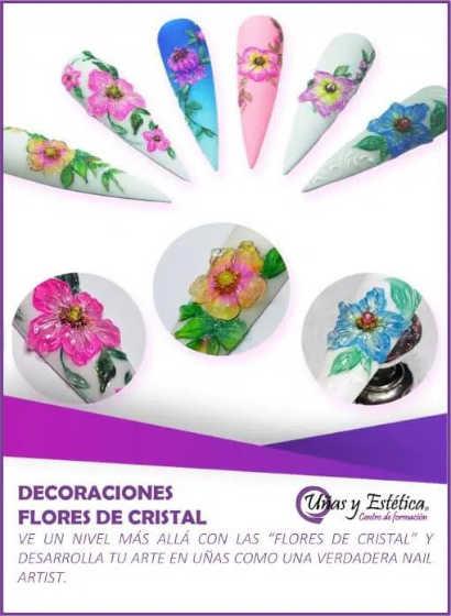 Curso Decoración con flores de cristal - Uñas y Estética
